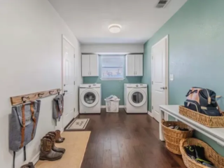 The utility room at 410 Dogwood, where Betty Gore was found dead