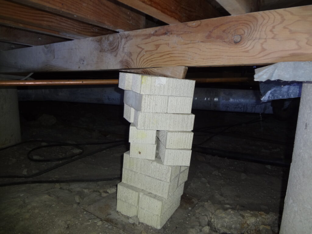 bad DIY pier and beam repair