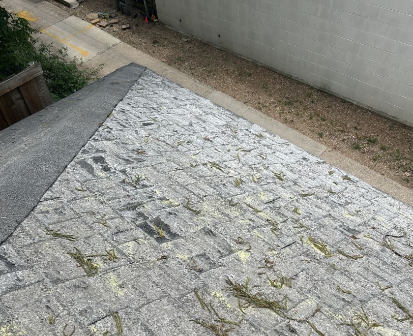 roof damage, granule loss