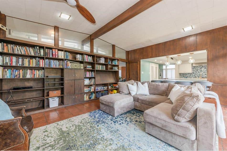 midcentury modern homes with library
