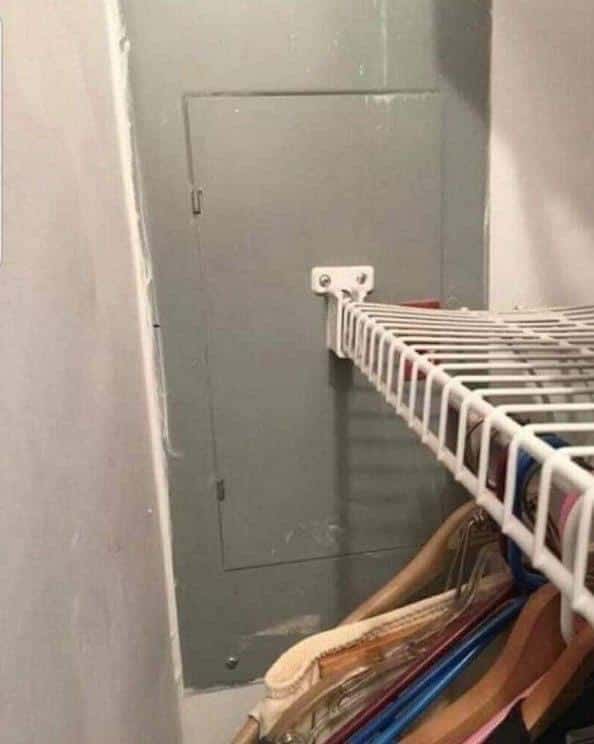panel box in the closet bolted shut