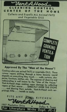 Vent-A-Hood ad - vintage appliances