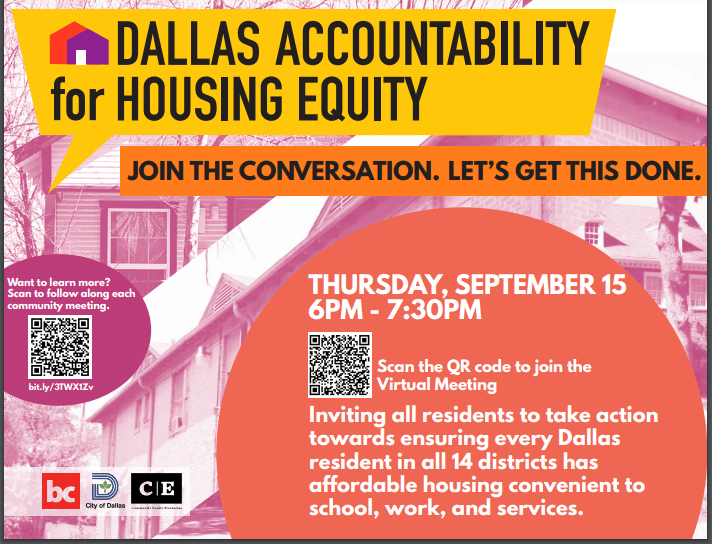 Continue This Week on Dallas Accountability for Housing Equity