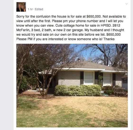 Selling-2812-McFarlin-on-Facebook