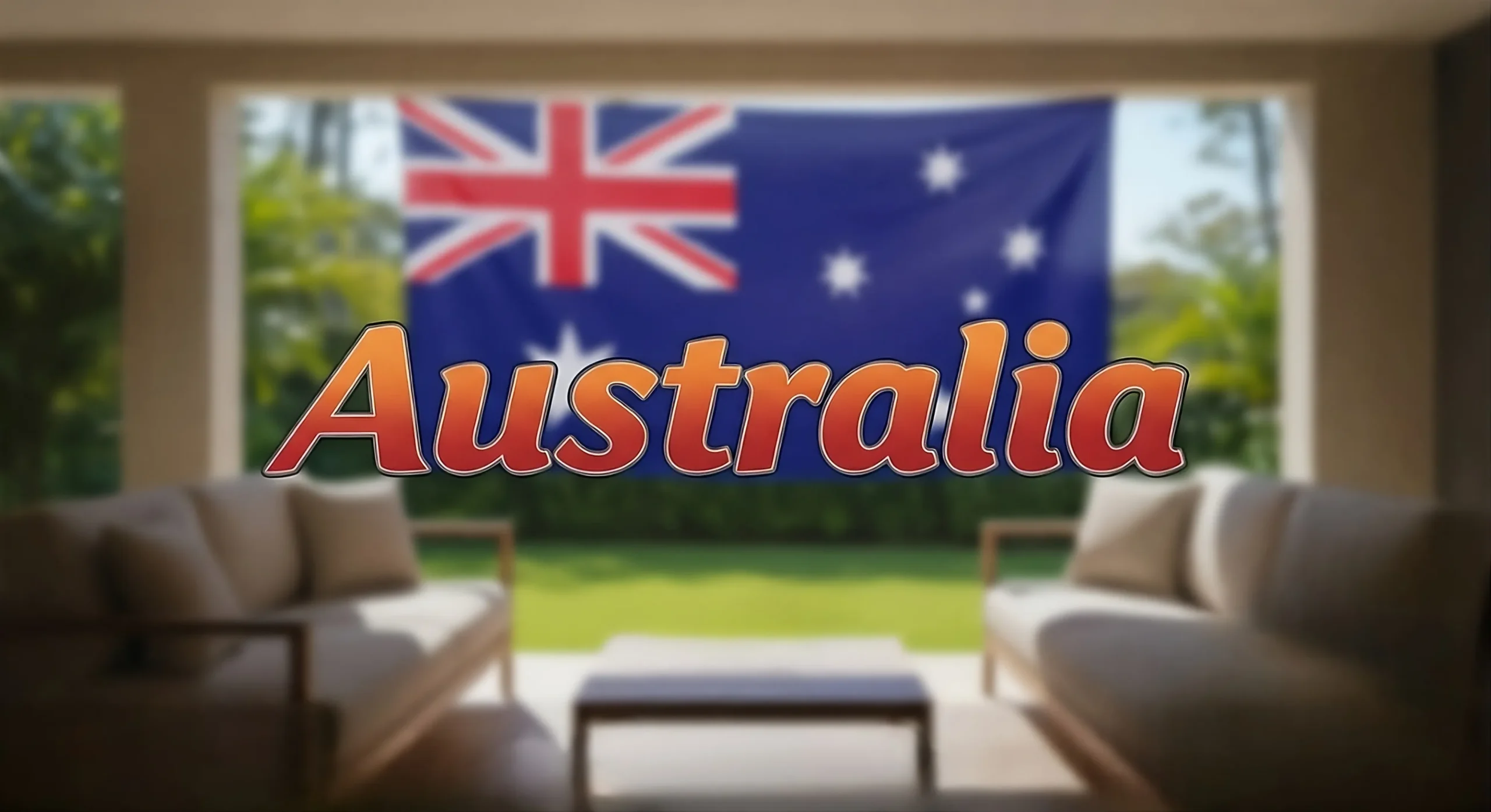 The Five Elements of Indoor-Outdoor Living in Australia Ausie flag with an outdoor background