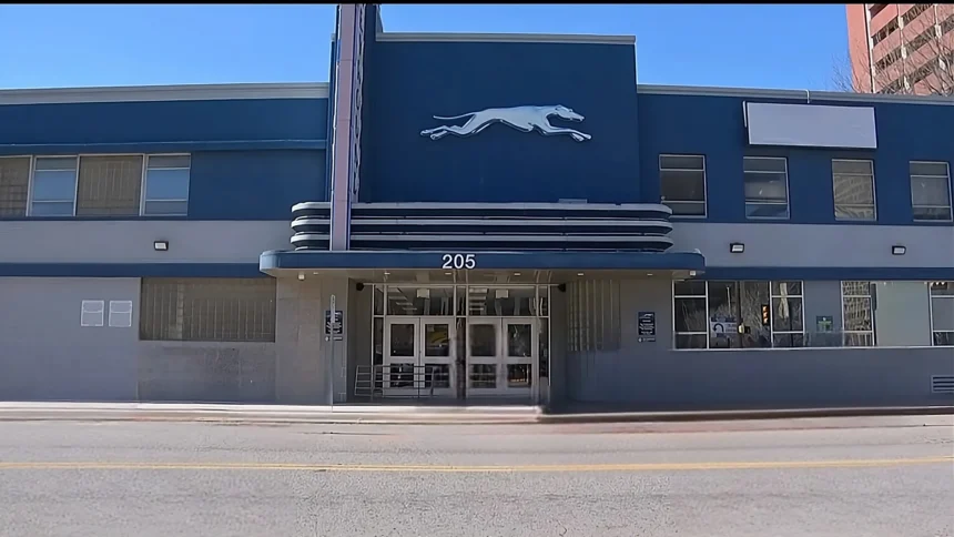 Greyhound terminal at 205 S. Lamar Street