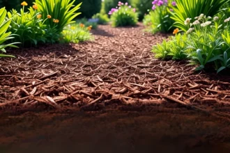 Mulch applied to the soil and plants