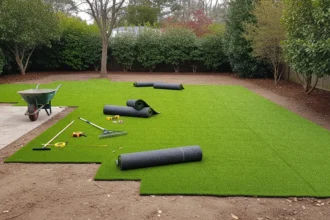 Tools and materials for installing artificial grass at home