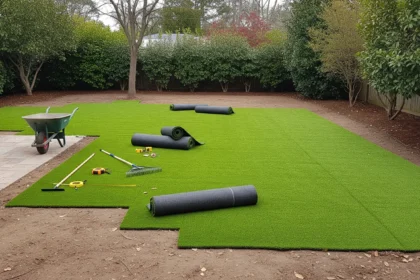 Tools and materials for installing artificial grass at home