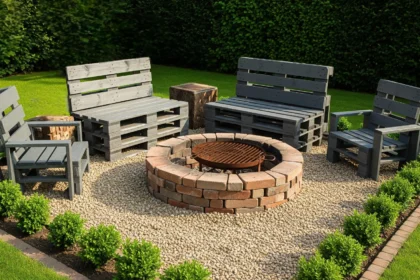 DIY outdoor decor using pallets and cheap fabric