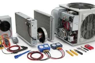 HVAC unit being diagnosed for mechanical issues