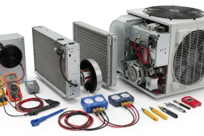 HVAC unit being diagnosed for mechanical issues