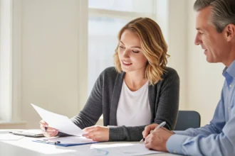 Investor discussing options with a lender