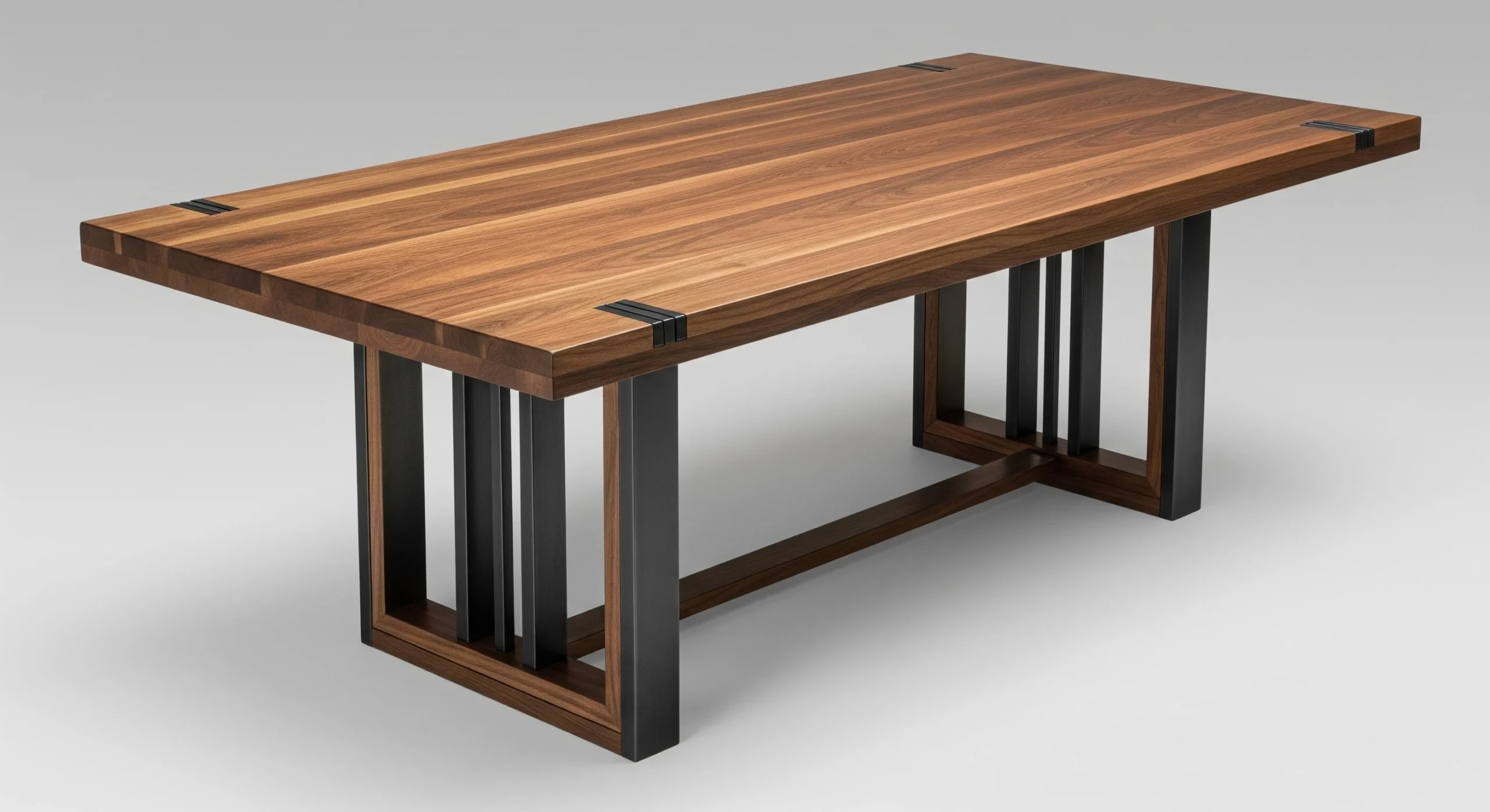 Top Furniture Trends for Young Families Buying Their First Home Durable hardwood dining table with metal details