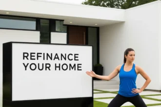 Illinois home with a refinance sign