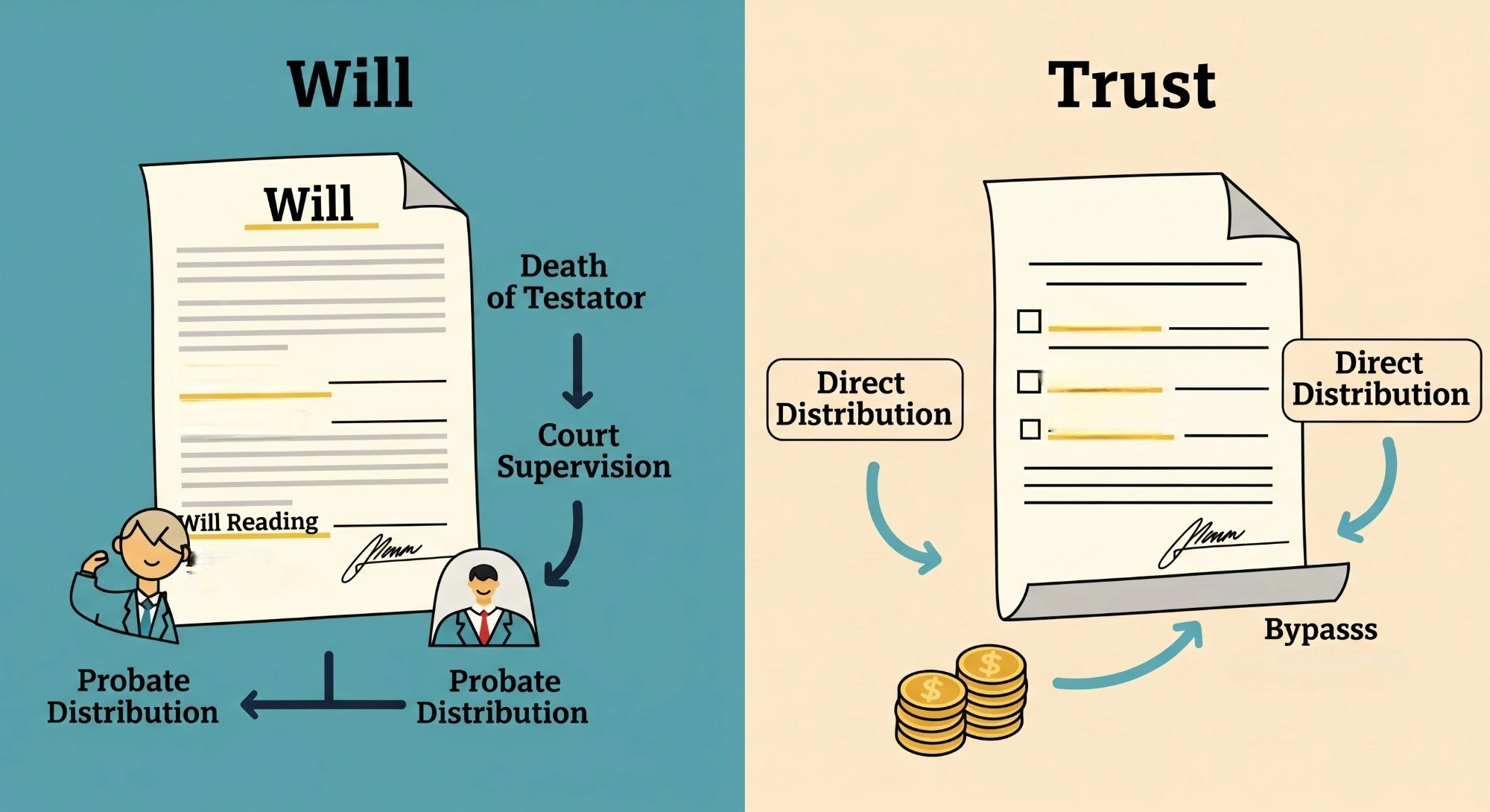 Will versus trust comparison infographic