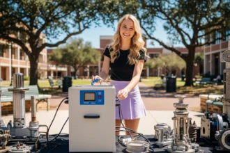 Ultrasonic cleaner with real estate tools or property fixtures nearby