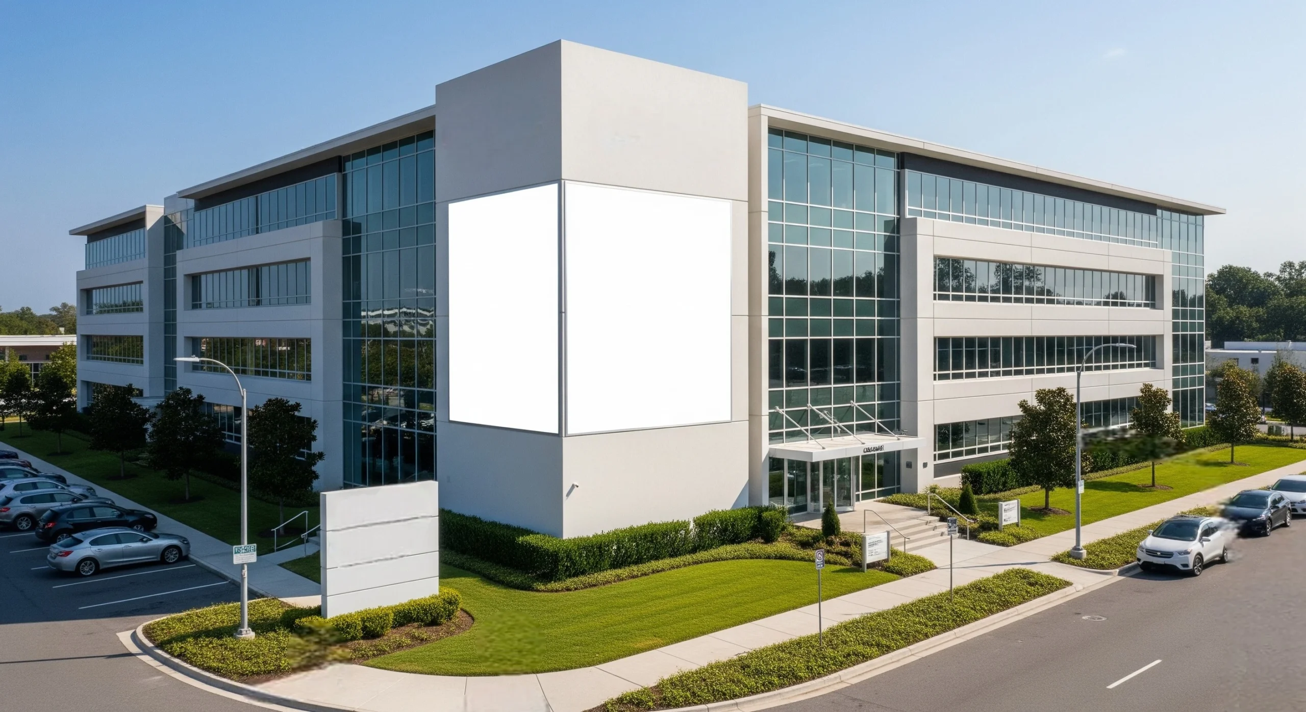How to Find the Right Property for Your Growing Business Contemporary commercial property with ample parking and office signage