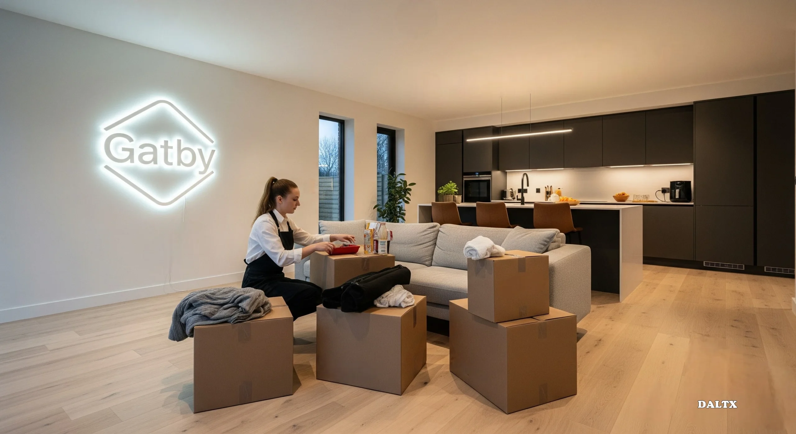 5 Smart Electricity Tips for Buying a Home in Dallas Moving boxes with active light fixtures in background