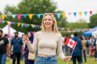 a lady enjoying a multicultural community festival