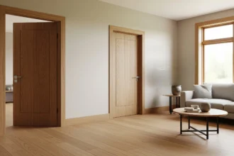 Interior featuring matching wood doors and trim