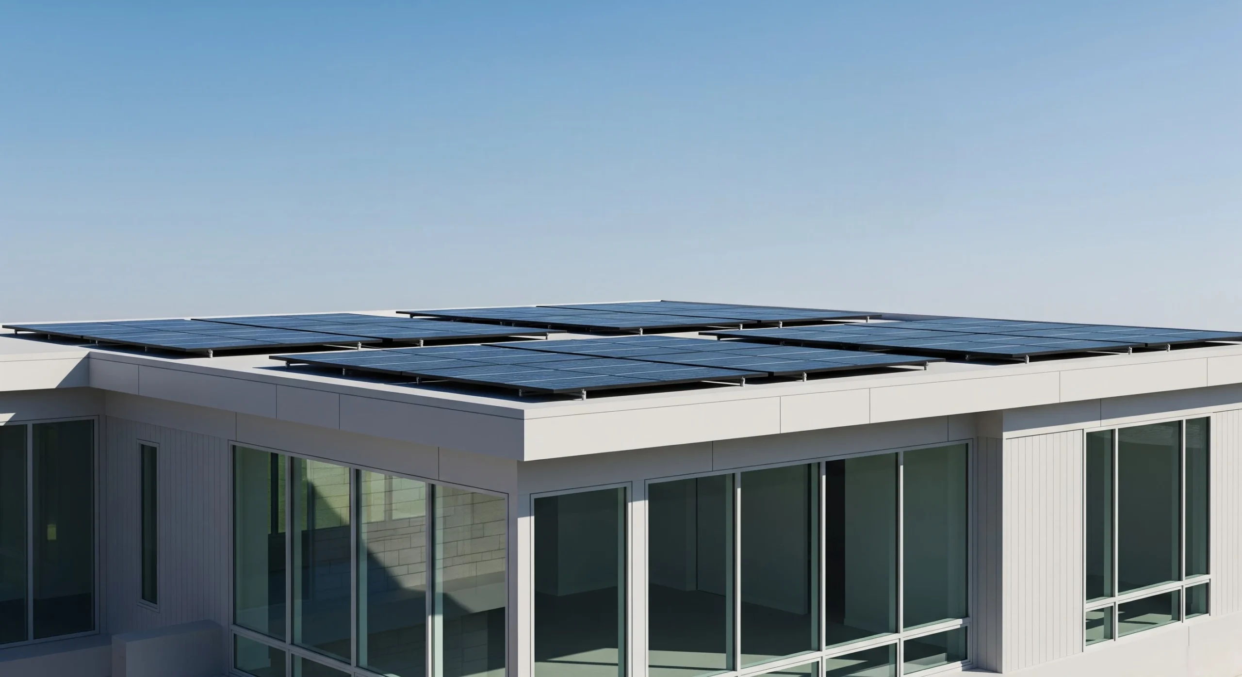 Modern Dallas home with solar panels and energy-efficient windows