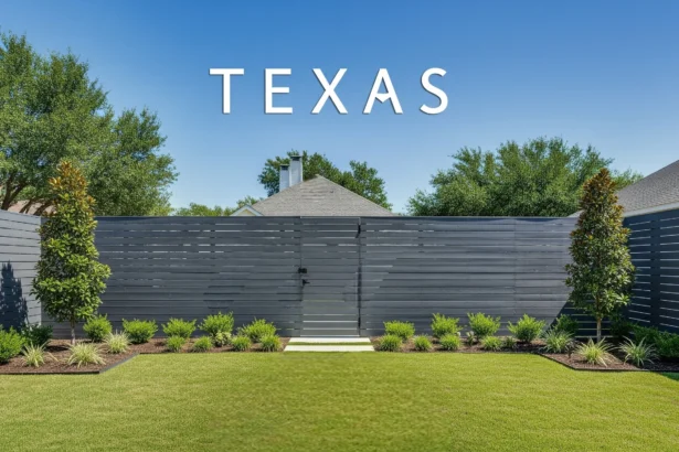 Modern horizontal backyard fence design in Texas