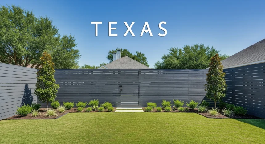 Modern horizontal backyard fence design in Texas