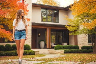 Front yard with fall curb appeal