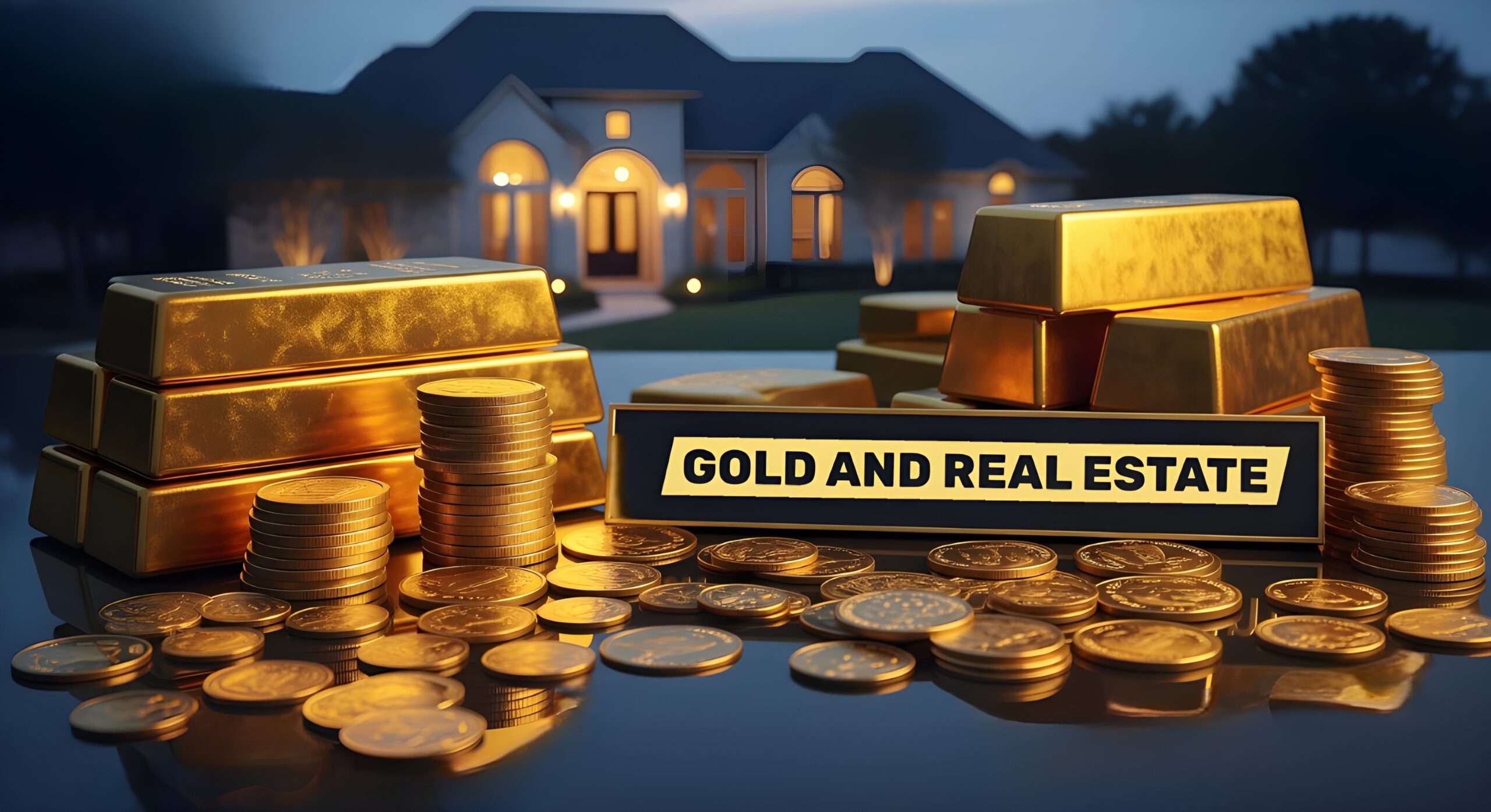 Modern Dallas home and gold coins display