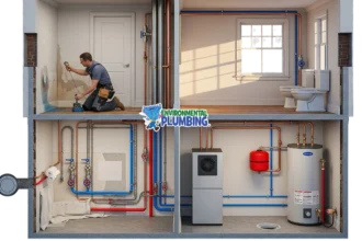 Ottawa home cutaway highlighting plumbing lines moisture testing and a modern water heater