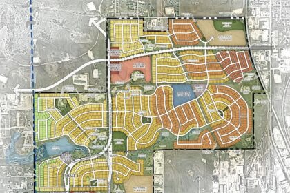 Master plan for the proposed Shelton Ranch community by Green Brick Partners.