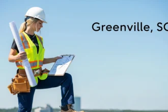 Licensed roofing contractor reviewing roof plans on clipboard