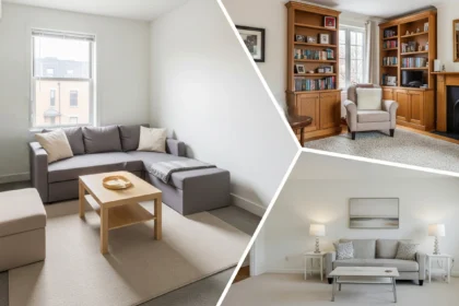 Collage of rental, owner-occupied, and staged investment spaces using smart storage