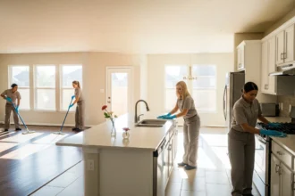 Professional move-in cleaning in a Dallas-Fort Worth starter home before move-in day