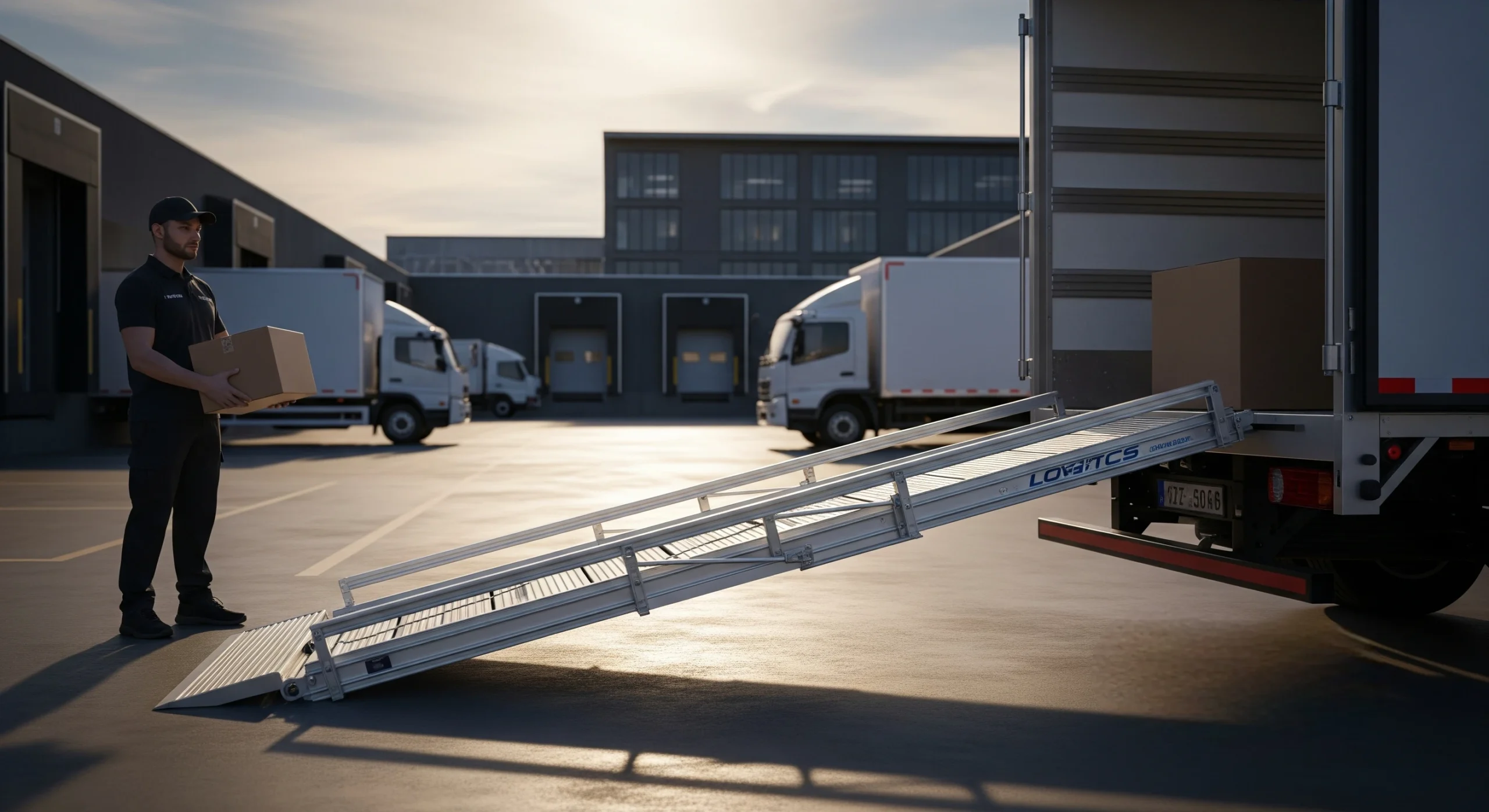 Portable loading ramp delivery for short-term warehouse capacity