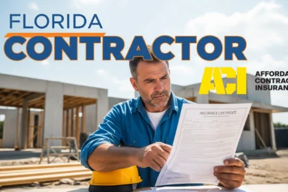 Contractor reviewing an insurance certificate before starting a job in Florida