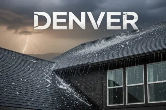 Hailstorm over a Denver-area home with Class 4 impact-rated roofing and impact-resistant windows