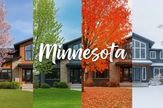 Four-season view of a Minnesota home illustrating seasonal timing for a faster sale