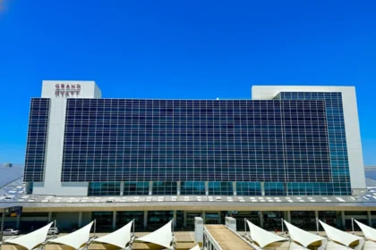 Grand Hyatt hotel at Dallas Fort Worth International Airport connected to Terminal D.