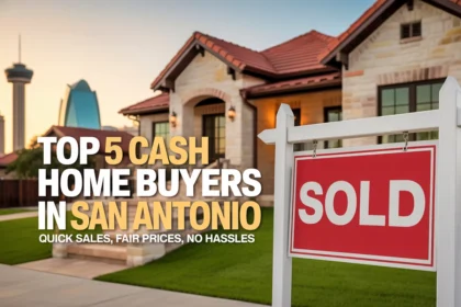 Sold house in San Antonio with city skyline background.