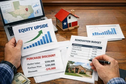 Investor evaluating a discounted foreclosure purchase