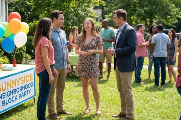 Dallas real estate agents engaging homeowners at a neighborhood community event