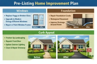 Prelisting home improvement plan with windows, foundation, and curb appeal priorities