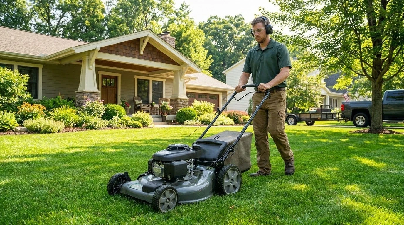 Professional lawn mowing service