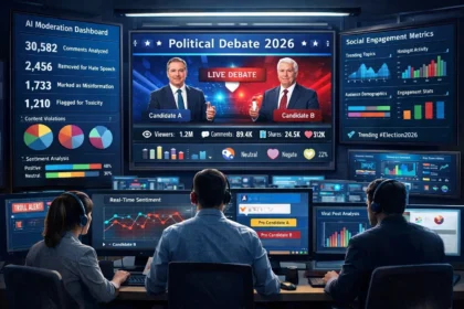 AI moderation system reviewing political comments in real time