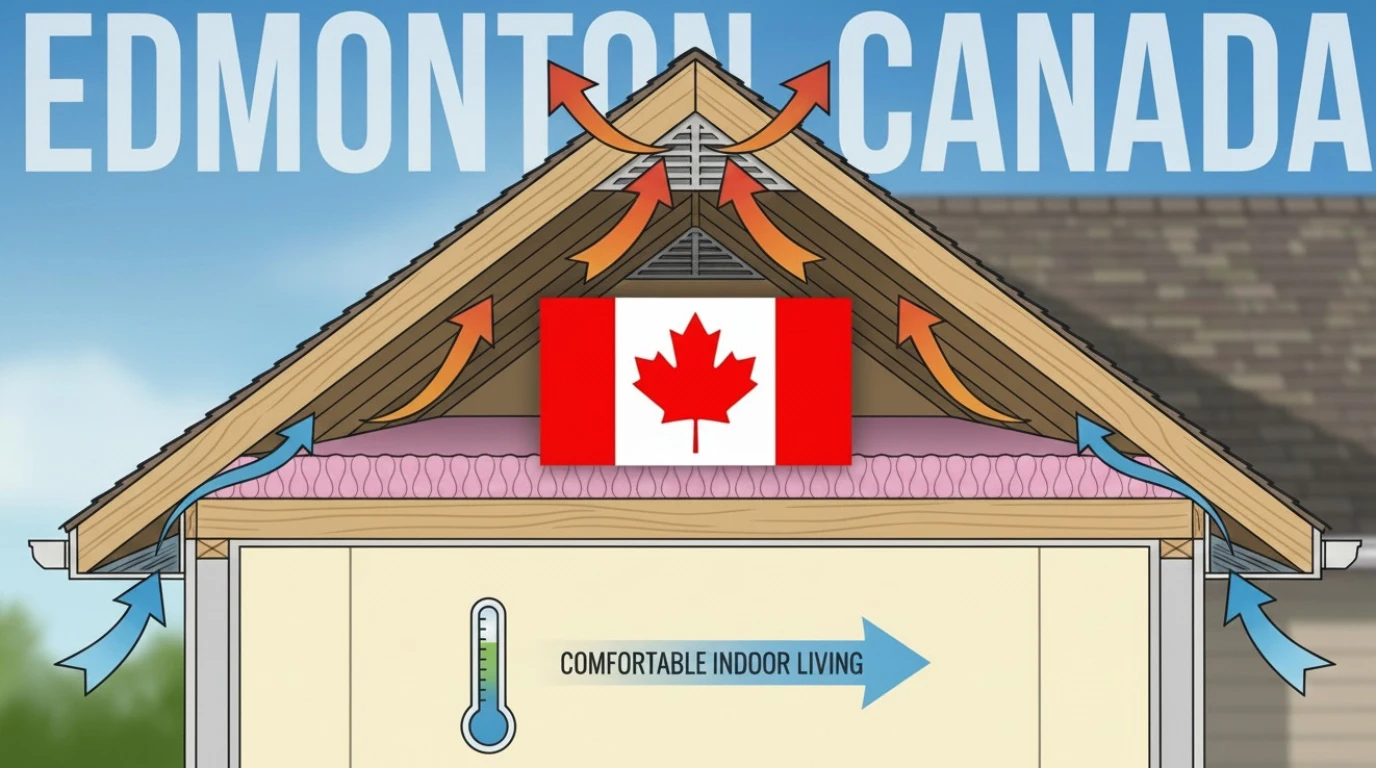 Attic airflow helping regulate indoor temperature in a multi-level home
