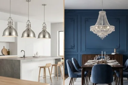 Brushed and polished lighting finishes matched to different fixture styles.