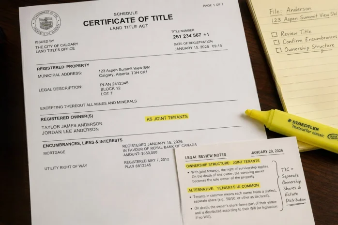 Calgary property ownership structure planning documents
