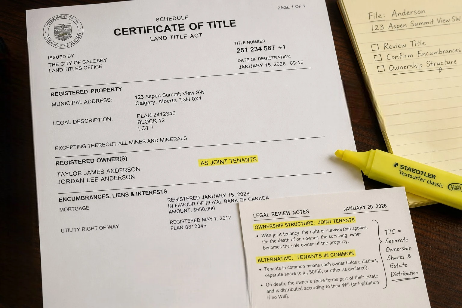 Calgary property ownership structure planning documents